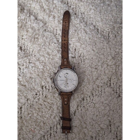 Fossil Original Boyfriend Chronograph Leather Watch Water Resistant NEED BATTERY - Picture 8 of 13